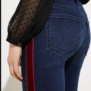 Ann Taylor LOFT - Red Velvet Side Stripe Skinny Jeans